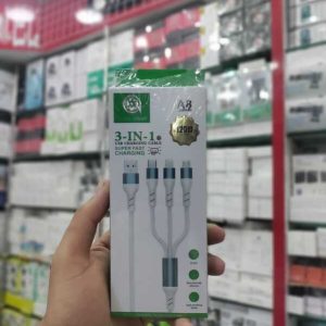 3 in 1 fast charging cable 120W type c lightning micro usb Pakistan